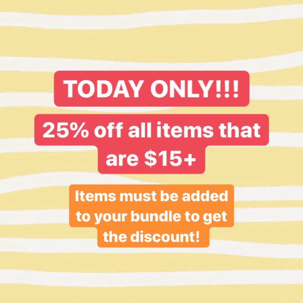 25% off all items $15+